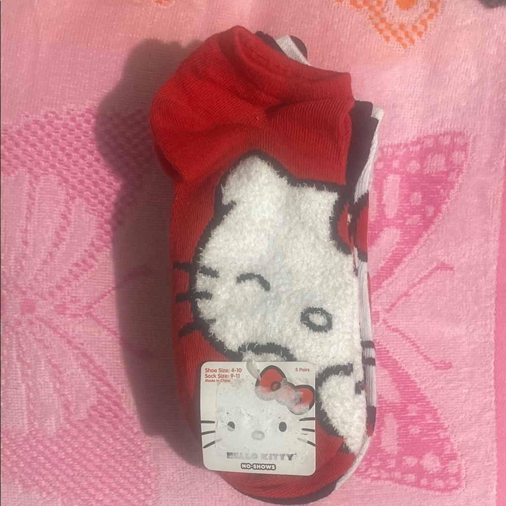 Hello Kitty Red and White Socks NWT